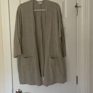 Donni - Striped Cream and Tan Long Cardigan